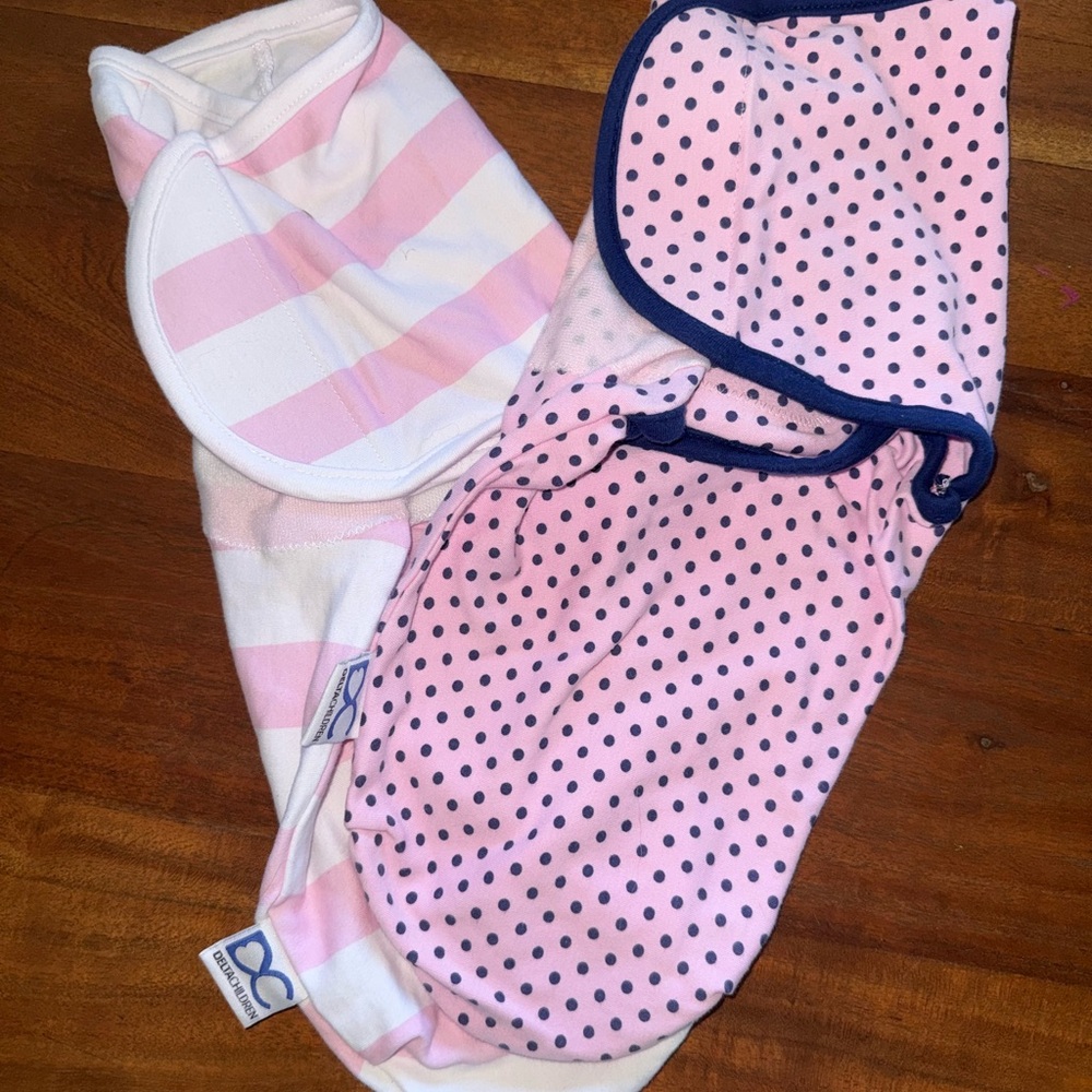 Delta‎ Pink and White baby swaddles
